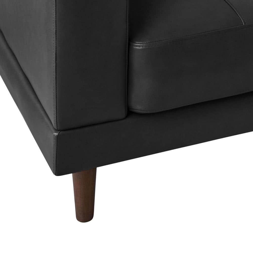2pc Hanson Set Black - Picket House Furnishings: Leather Upholstery, Modern Sofa & Loveseat Combo