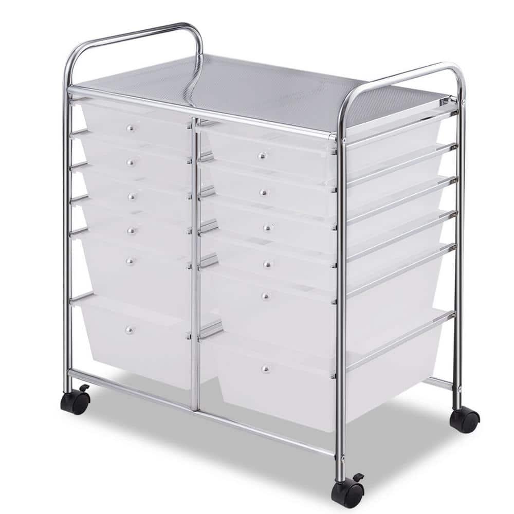 Canddidliike 12 Storage Drawer Organizer Bins Rolling Cart, Craft Storage, Multipurpose Organizer Cart for Home, Office, School