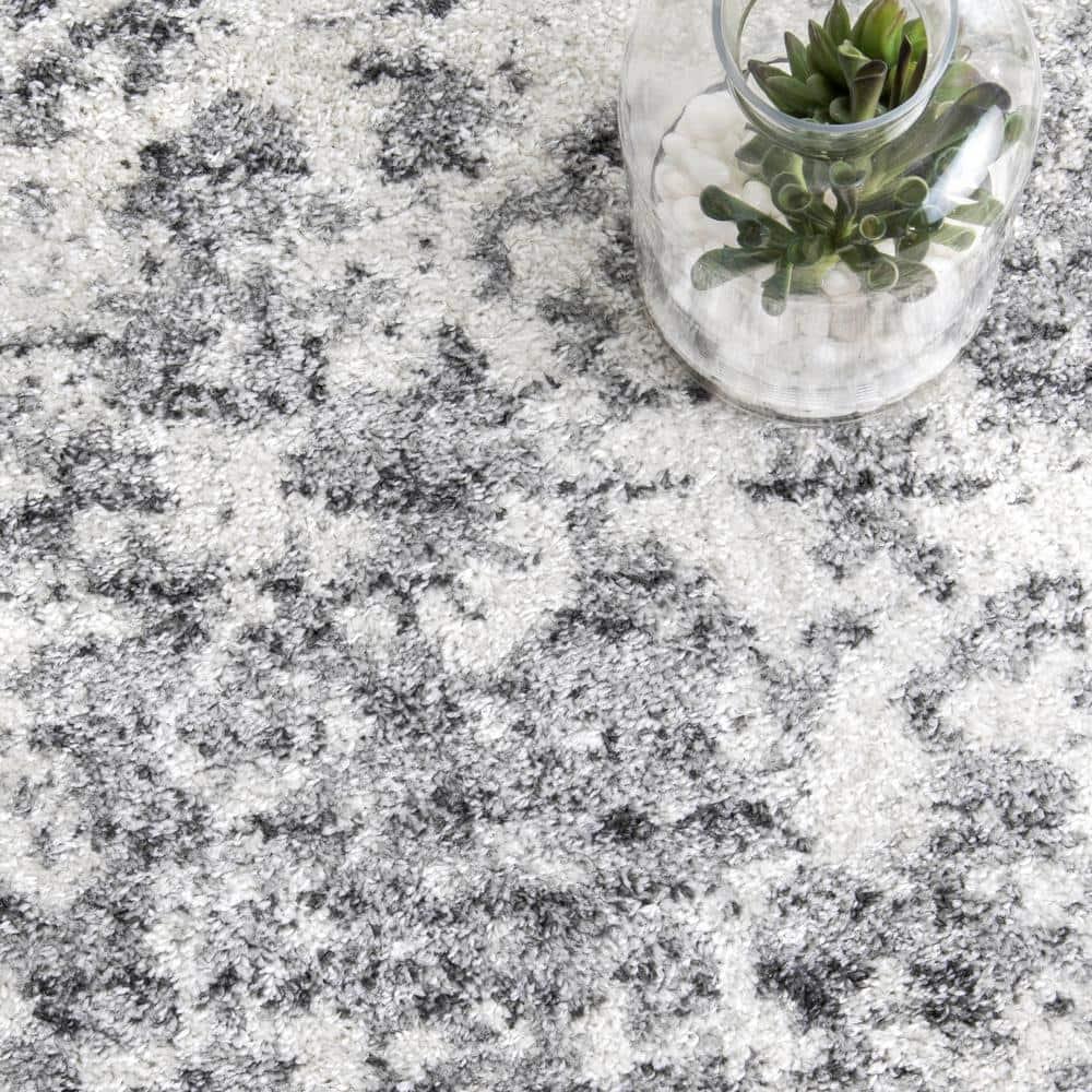 Nuloom Deedra Abstract 10 Round Indoor Area Rug for Living Room Bedroom Dining Room Kitchen, Grey/Ivory