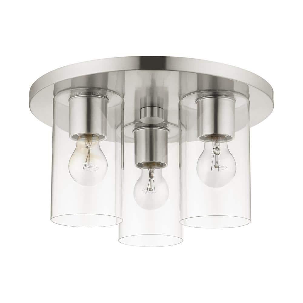 Livex Lighting Zurich 3 - Light Flush Mount in  Brushed Nickel
