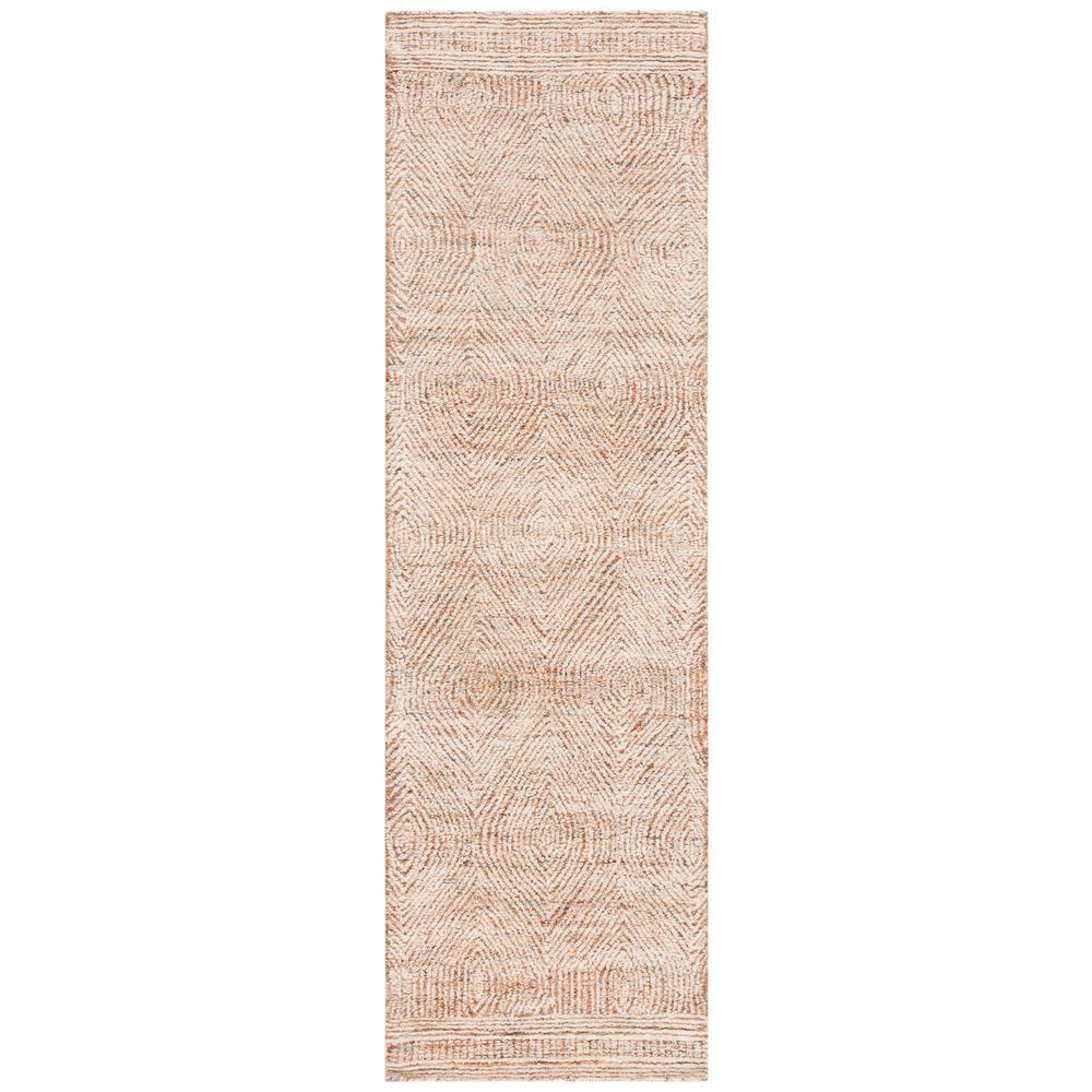 Abstract ABT340 Handmade Indoor Runner - Ivory/Rust - 2'-3"x22' - Safavieh