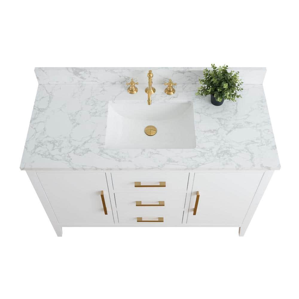 48'' Single Bathroom Vanity with Engineered Marble Top