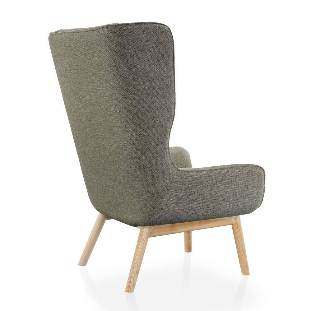 Sampson Graphite and Natural Twill Accent Chair