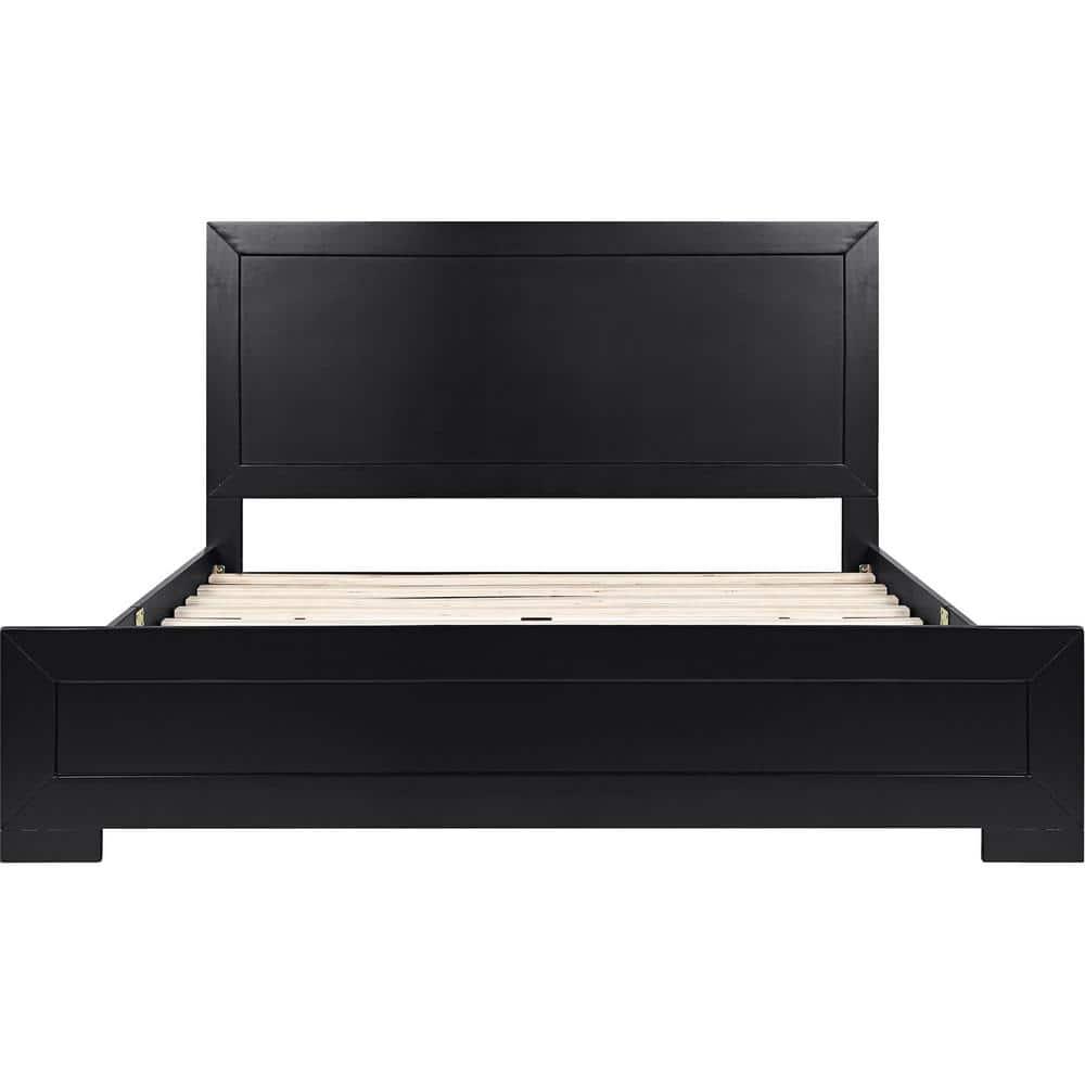 Camden Isle Trent Platform Bed | Paneled Headboard and Footboard | Full, Black