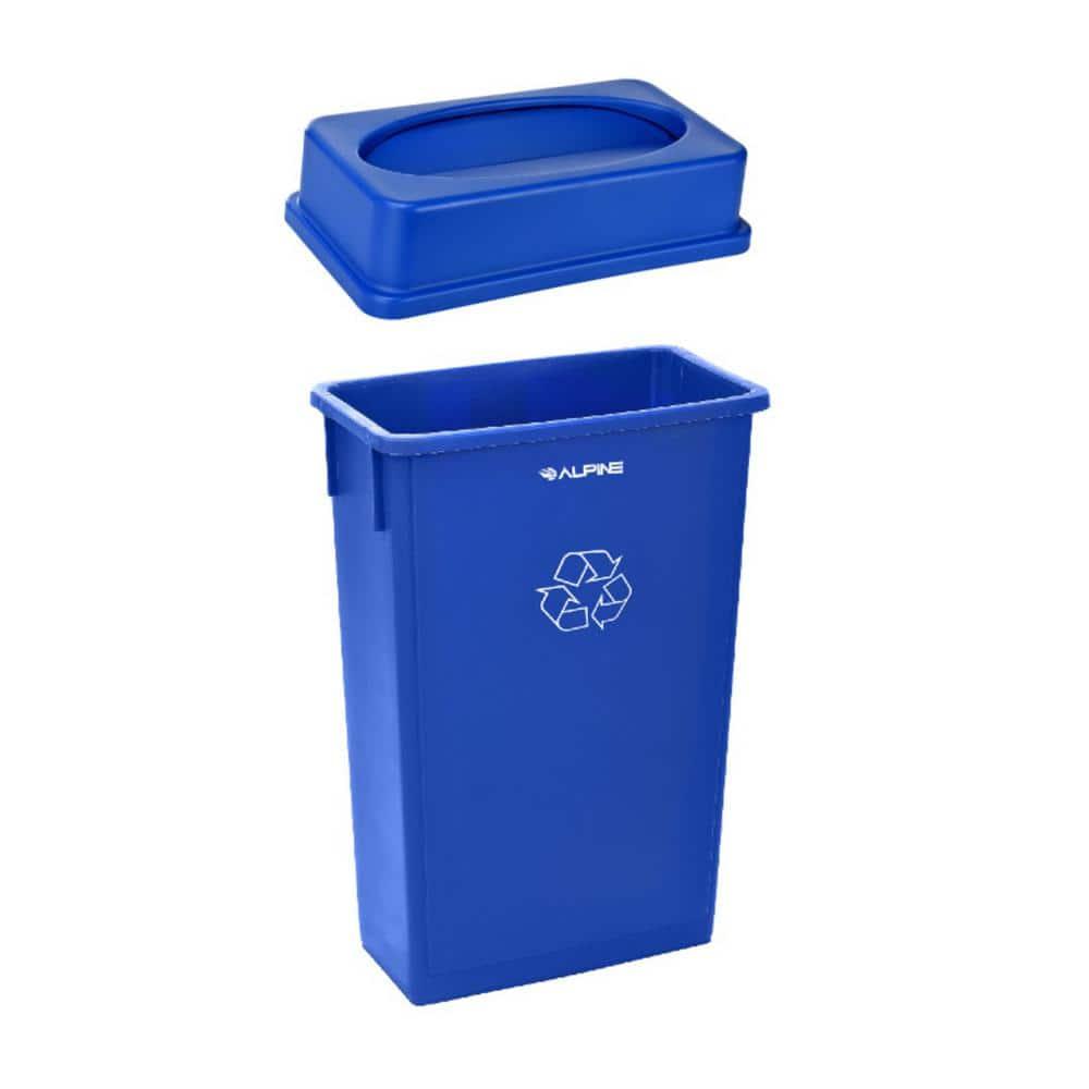 Alpine Industries 23 Gallon Trash Can Recycle Bin and Drop Slot Lid