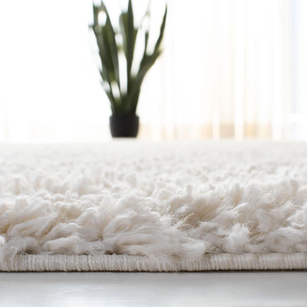 August Shag 900 AUG900 Power Loomed Indoor Area Rug - Ivory - 4'x6' - Safavieh