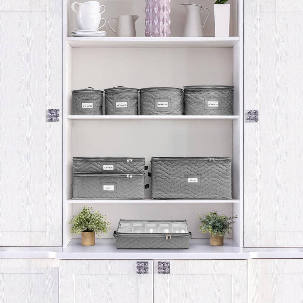Sorbus 4 Piece Quilted Dinnerware Storage Set