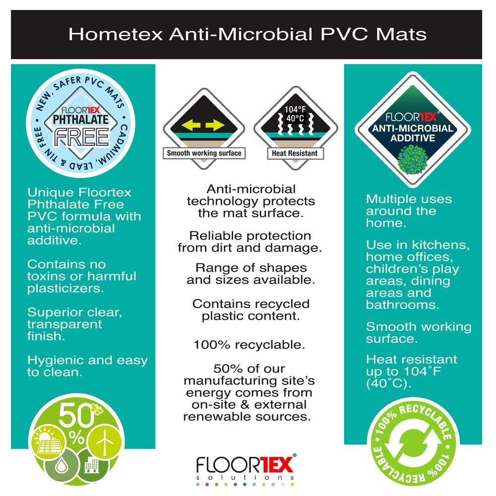 Desktex® Pack of 4 Anti-Microbial Vinyl Rectangular Desk Mats - 12" x 18"