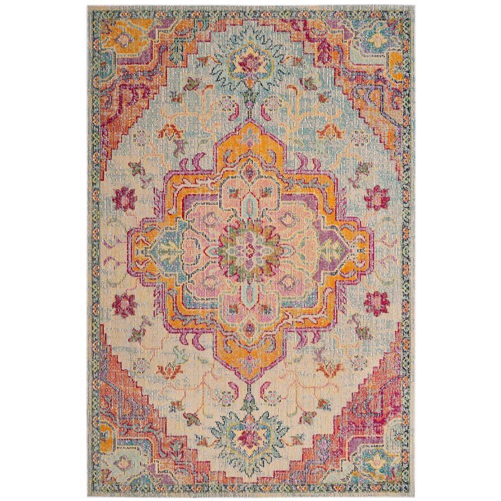 Crystal CRS501 Loomed Indoor Area Rug - Light Blue/Fuchsia - 5'x8' - Safavieh