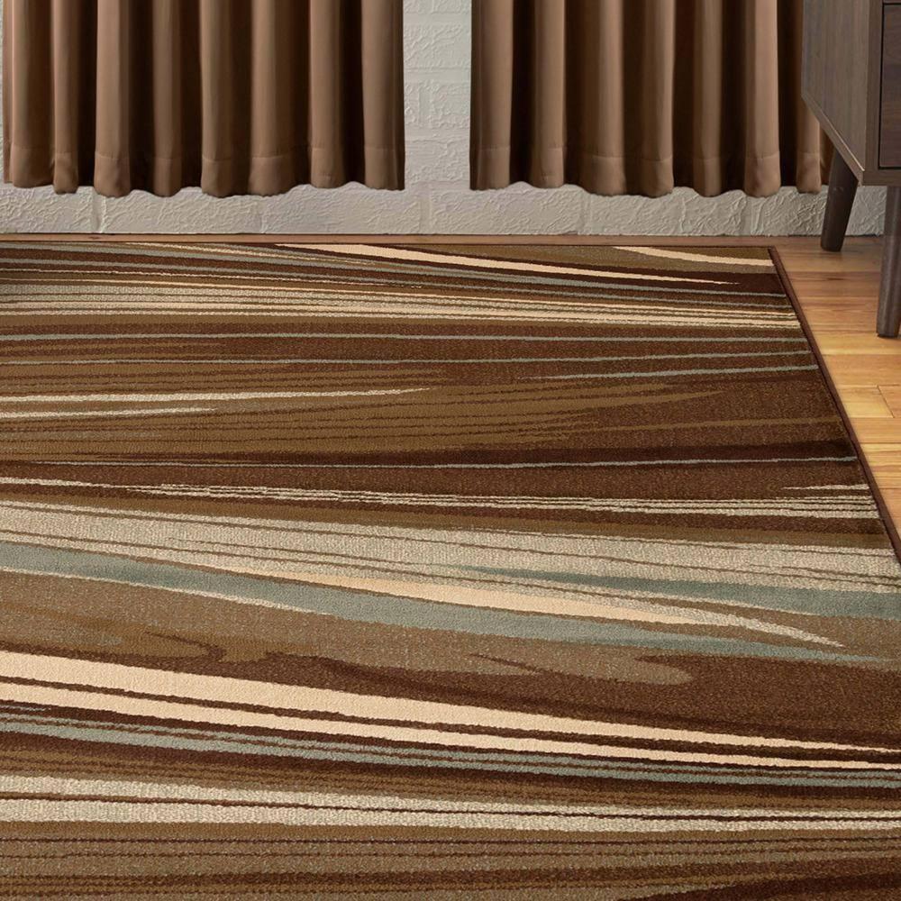 Superior Modern, Contemporary, Transitional Multi-Colored Wavy Line Area Rug, 8' x 10'