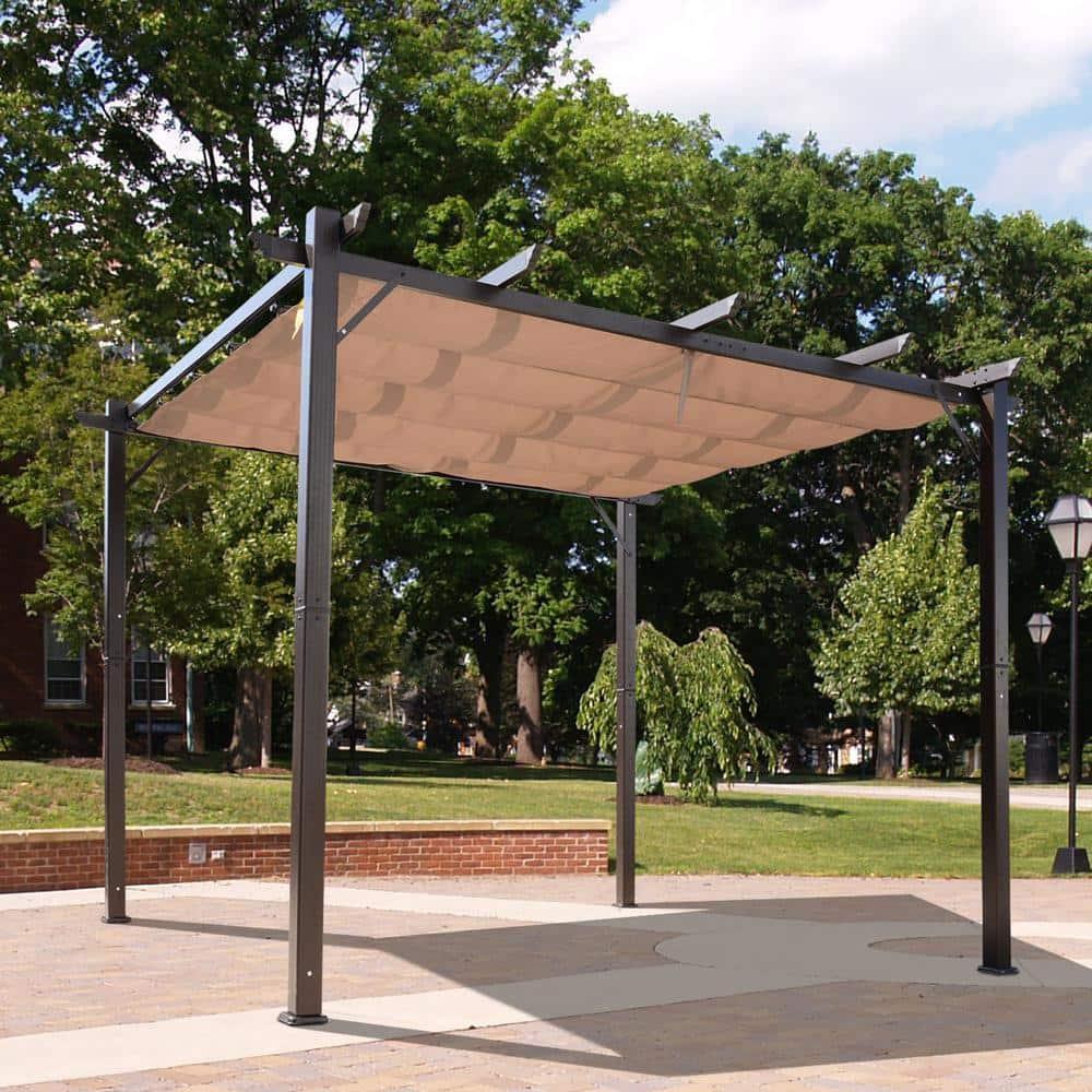 Outsunny Outsunny Pergola with Retractable Shade Canopy, Aluminum