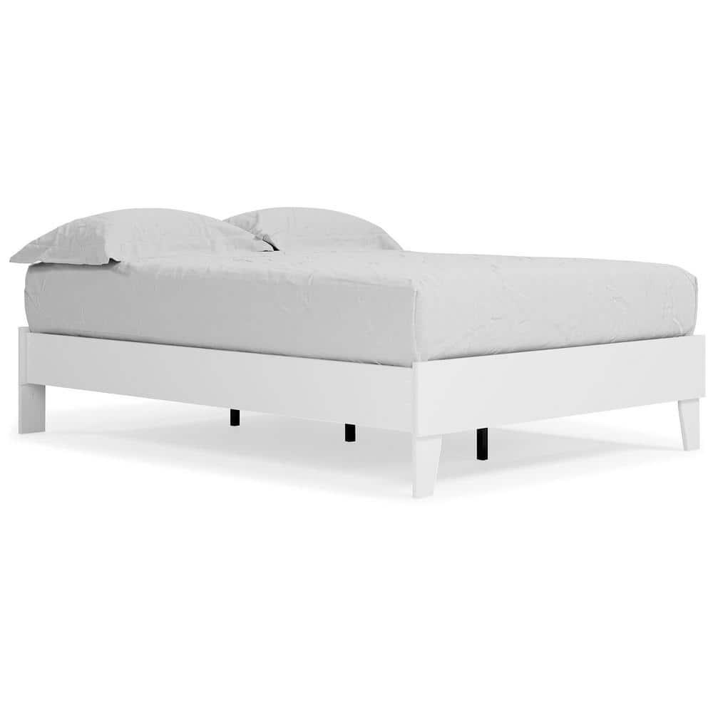 Full Piperton Platform Bed White - Signature Design by Ashley: Modern Style, No Box Spring Needed