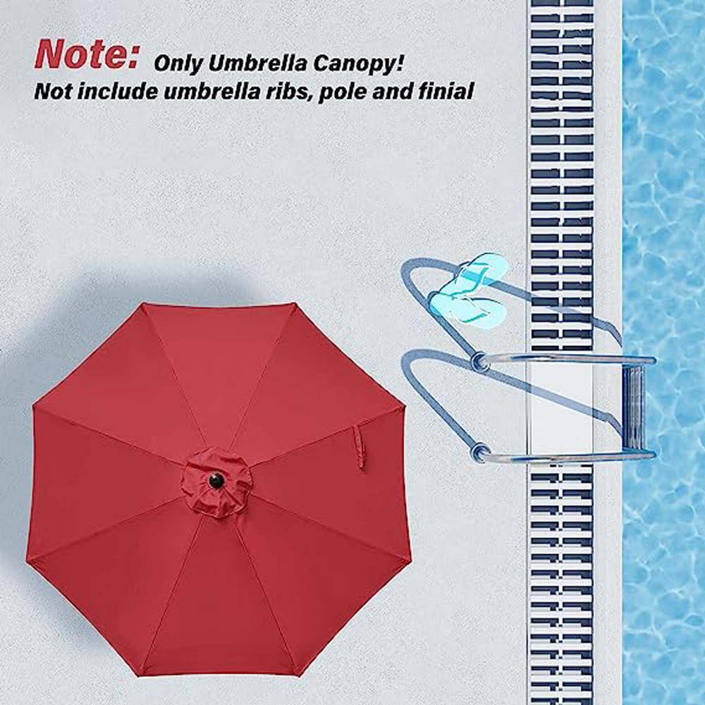 WLAGOOD 9' Patio Outdoor Table Market Yard Umbrella Replacement Top Cover with 8 Ribs, 9ft Canopy,Canopy Garden Umbrella Outdoor Stall Umbrella Beach Sun Umbrella Replacement Cloth