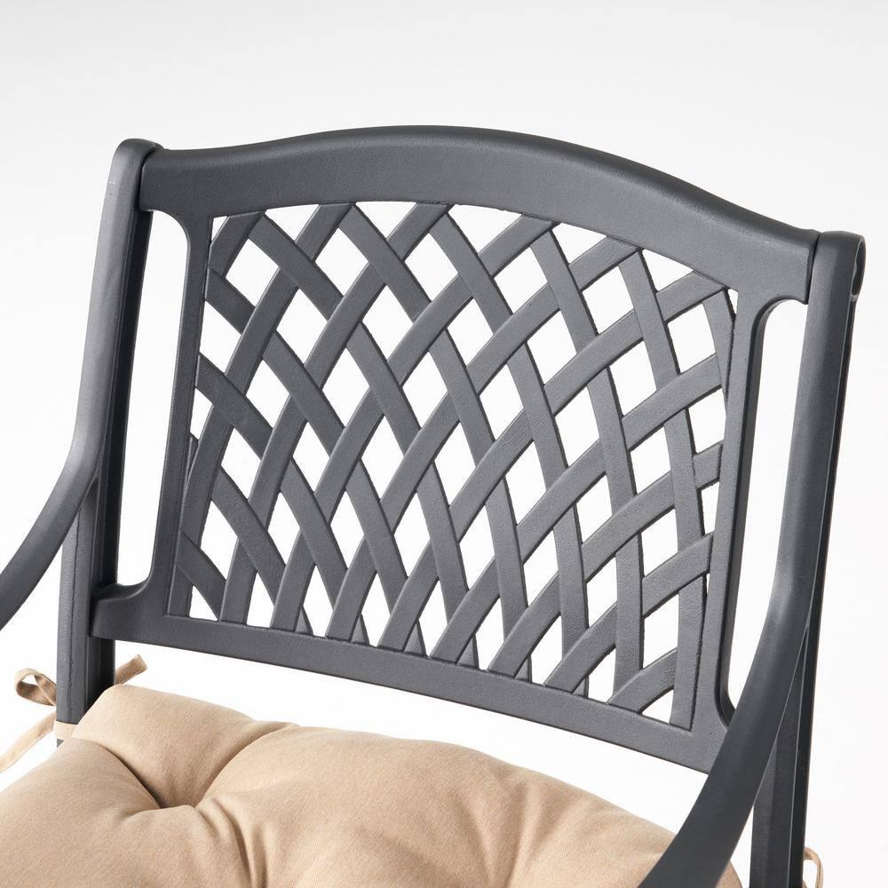 Noble House Cayman Outdoor Dining Chair in Matte Black and Tuscany (Set of 2)