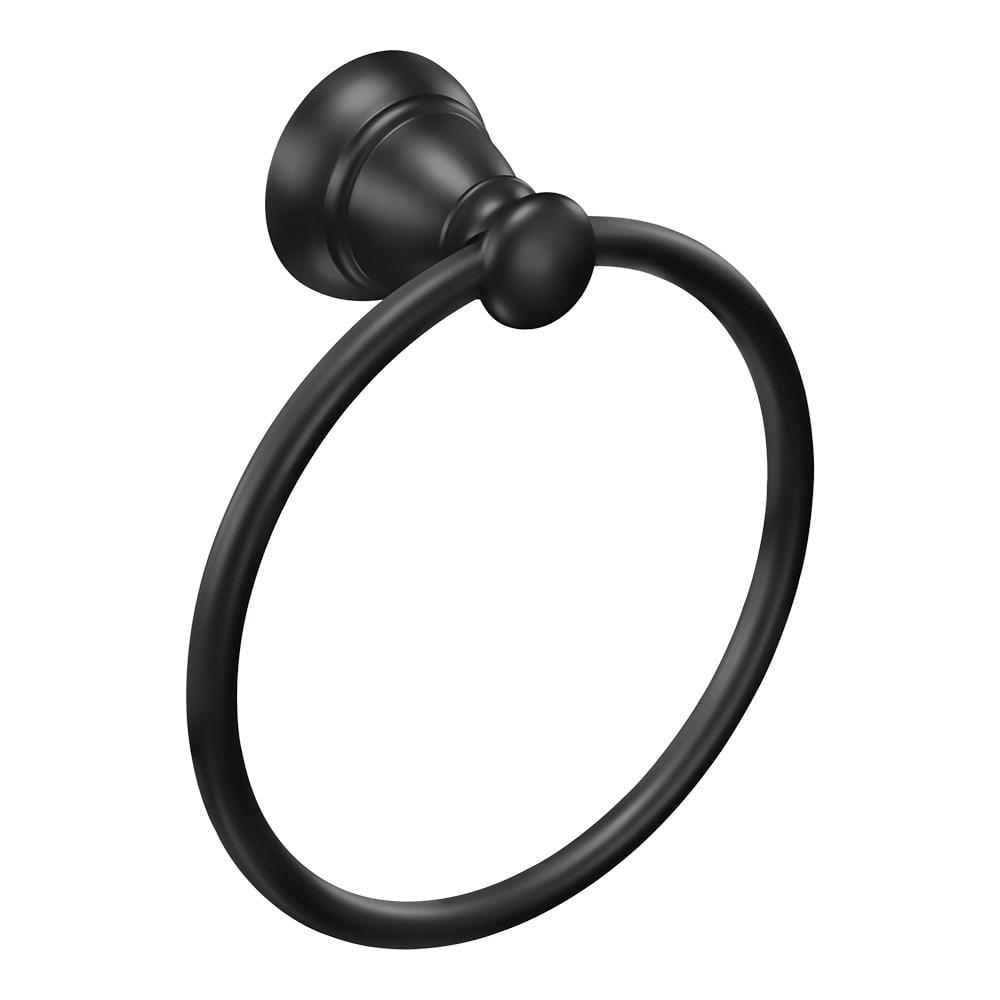 Moen Banbury Y2686BL Towel Ring, 6 in Dia Ring, Aluminum/Zinc, Matte, Wall Mounting