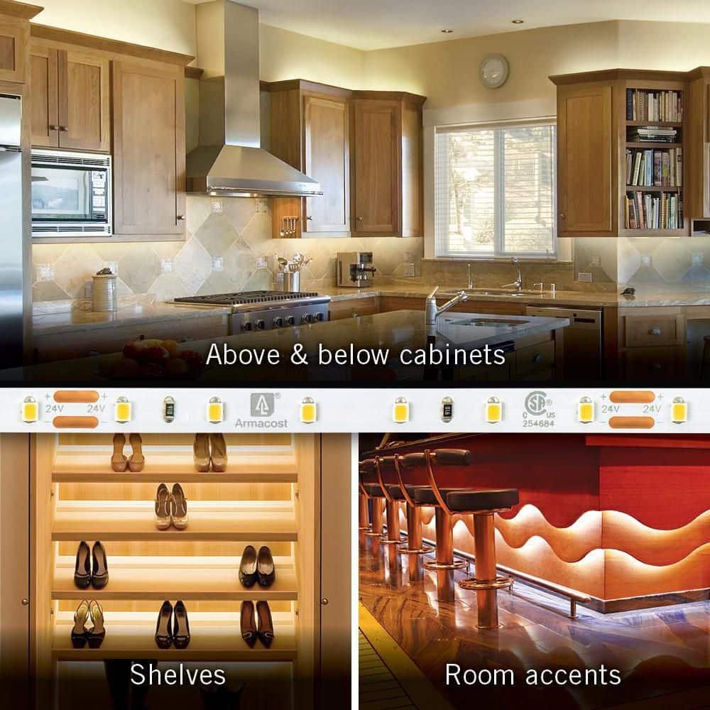 Armacost Lighting RibbonFlex Pro, 24V, 3000K, 60LEDs/M, IP20, 2.5M Under Cabinet Strip Light 145210