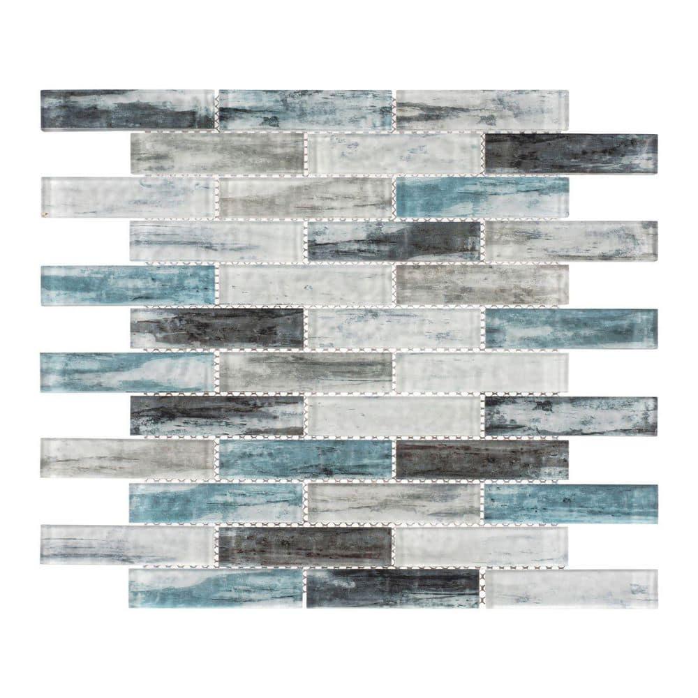 Giovan 1" x 4" Glass Brick Joint Mosaic Shower Walls, Kitchen Backsplash and Floor Tile