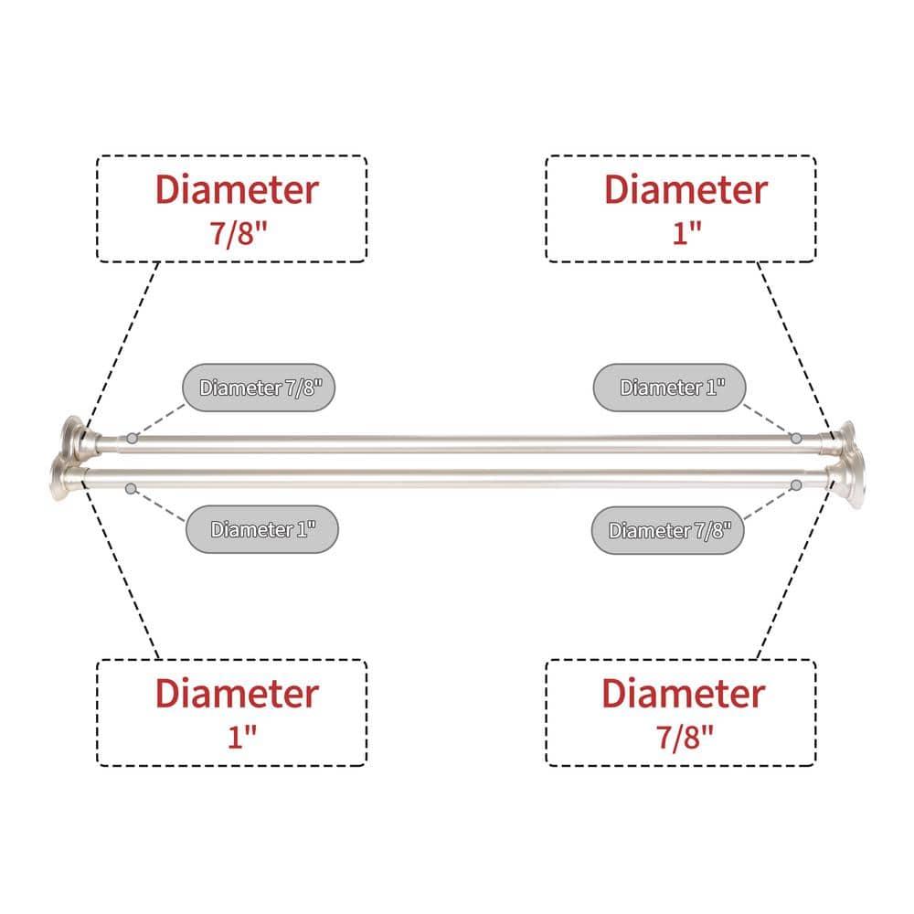 72'' Straight Tension Shower Curtain Rod & Hook Set