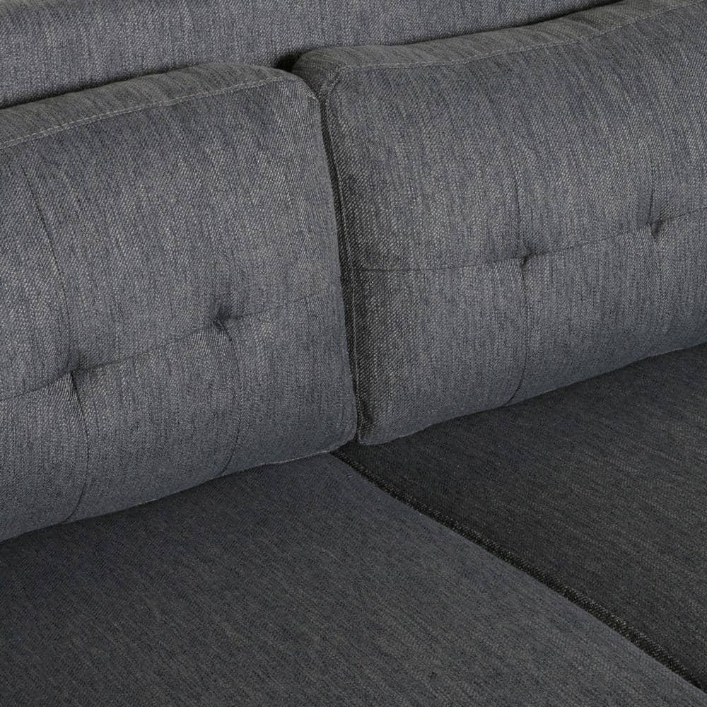 Noble House Kayden Indoor Contemporary Fabric Loveseat, Charcoal, Dark Brown