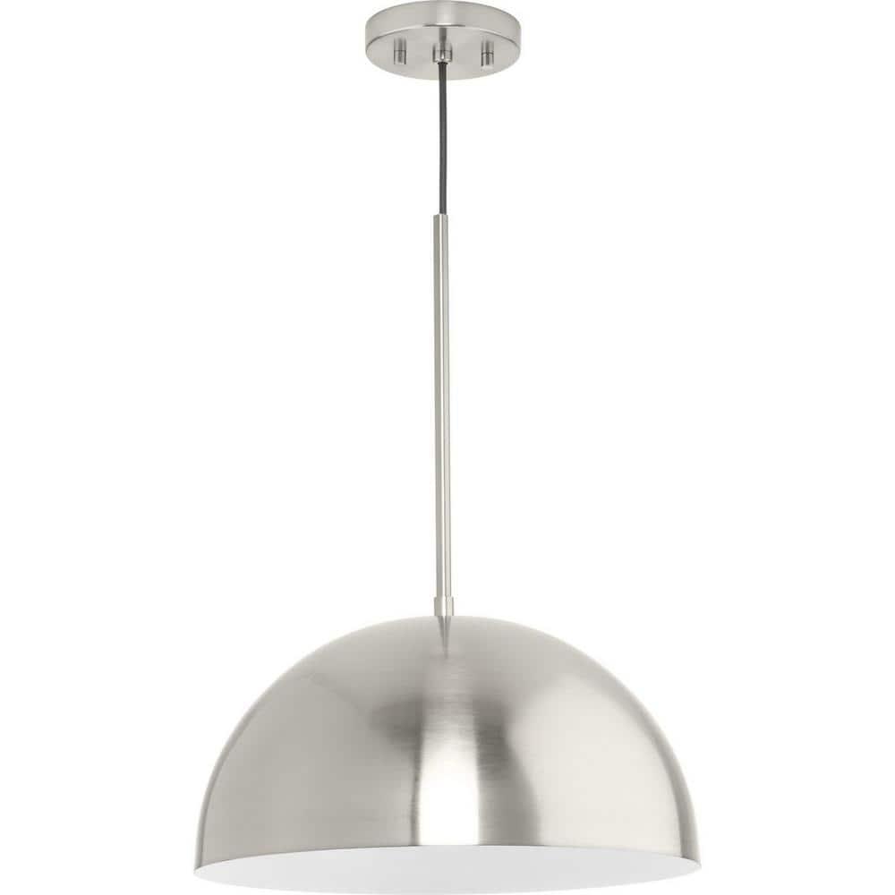 Progress Lighting, Perimeter, 1-Light Pendant, Brushed Nickel, Open Shade