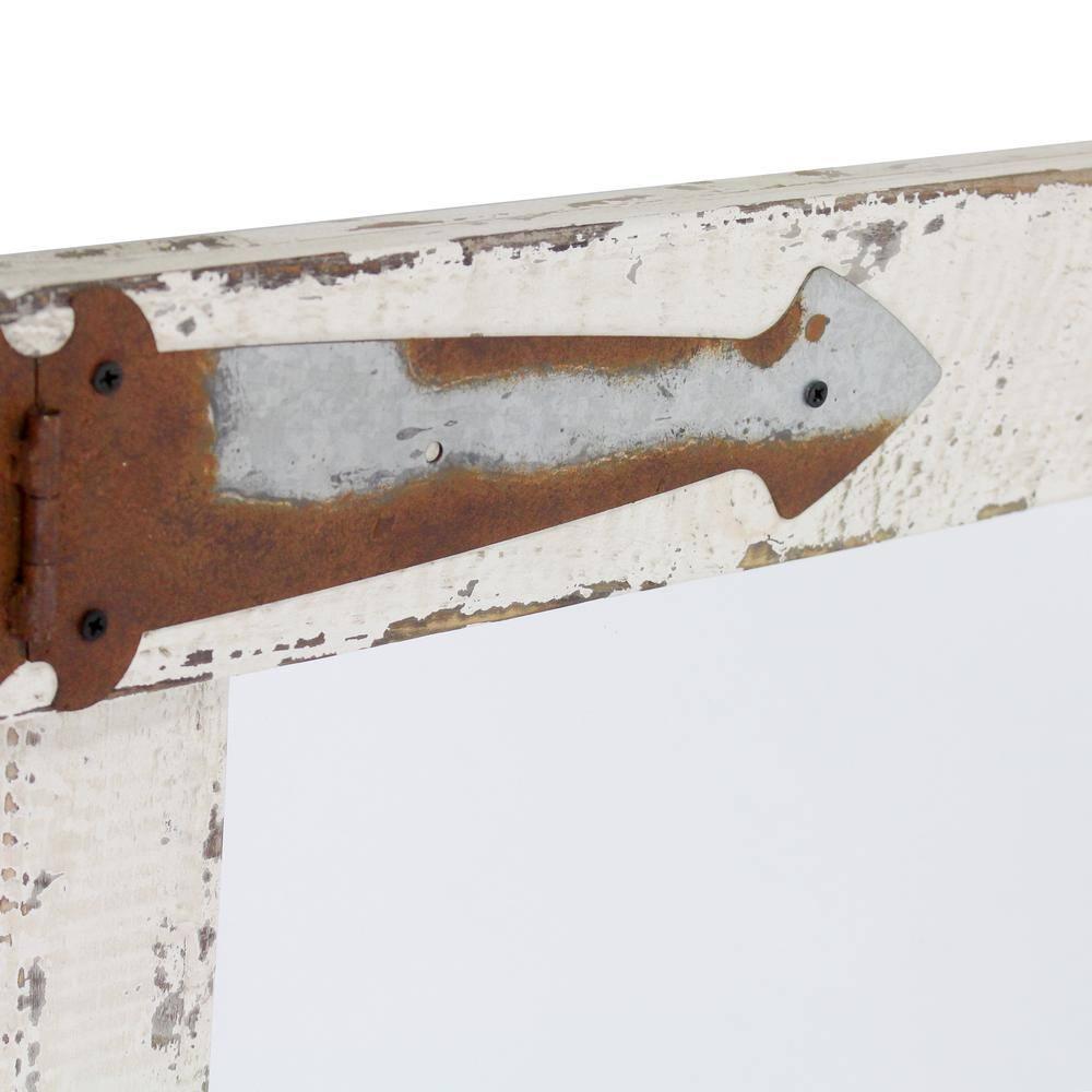 Serenad Farmhouse Wall Mirror White 30" x 22" by Aspire