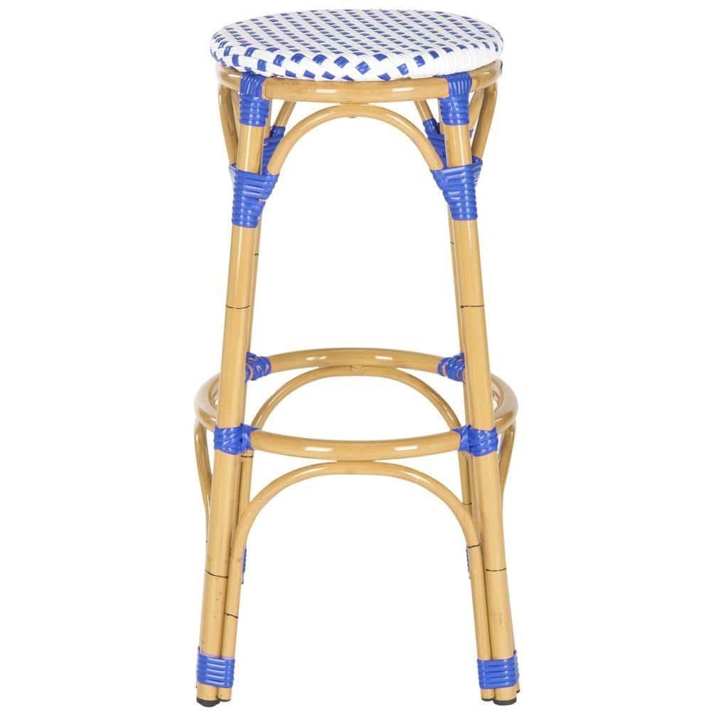 Kipnuk Barstool - Indoor/Outdoor - FOX5211 - Blue/White - Safavieh