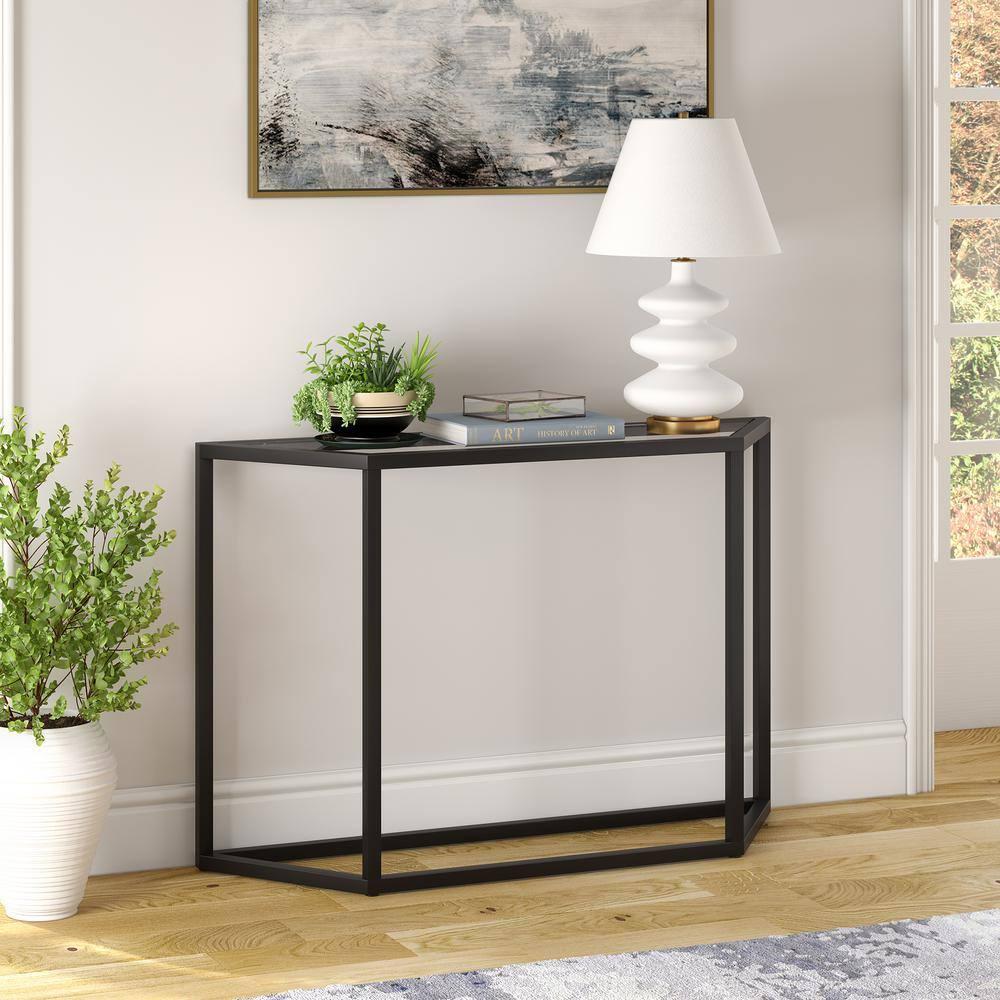 Evelyn&Zoe Levi 44" Wide Trapezoid Console Table, Blackened Bronze