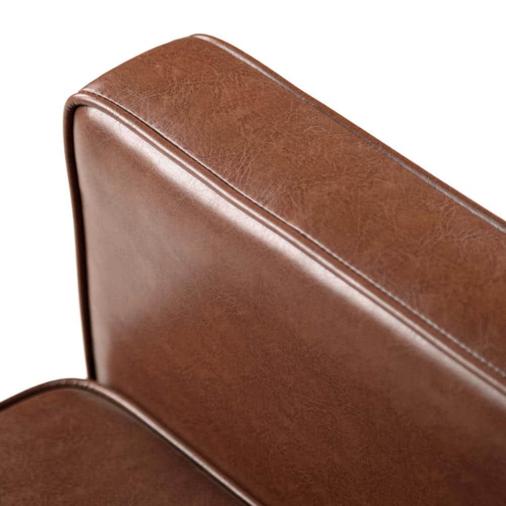 Noble House Caden Indoor Faux Leather Recliner, Cognac, Dark Espresso