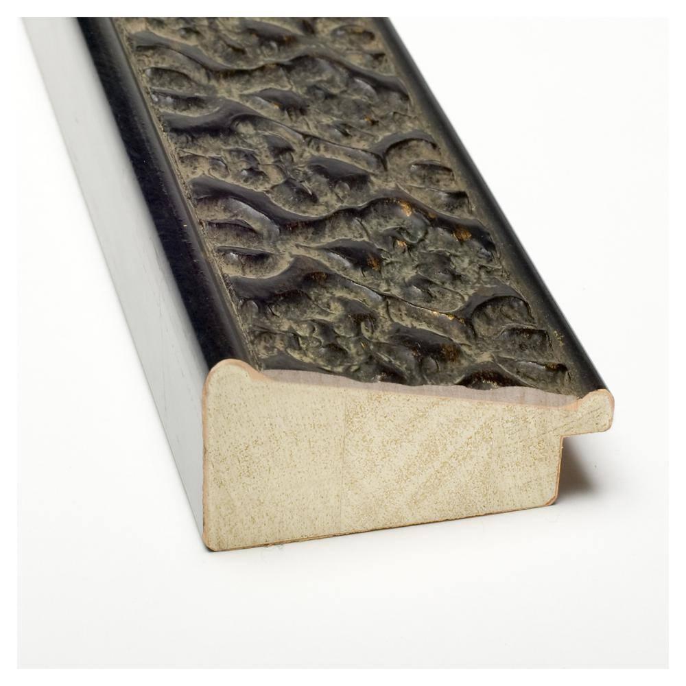 Amanti Art Intaglio Embossed Black Wood Picture Frame Opening Size 11x14 in. (Matted To 8x10 in.)