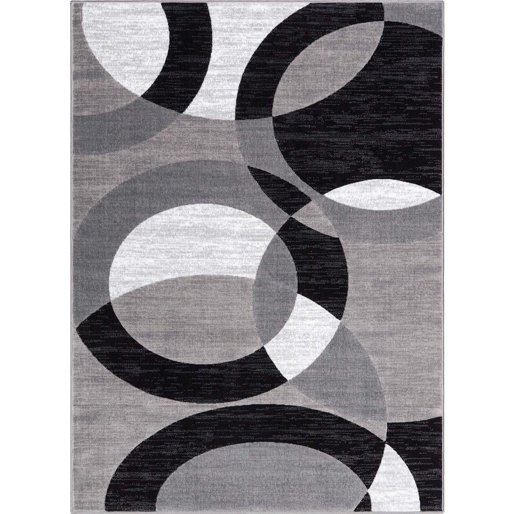 Well Woven Dulcet Bingo Modern Geometric Grey 3'11" x 5'3" Area Rug