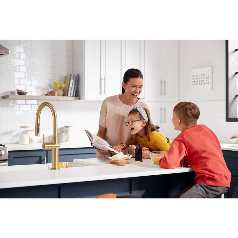 Kohler Crue Single Handle Pull Down Kitchen Faucet with Three-Function Pull Down Sprayer