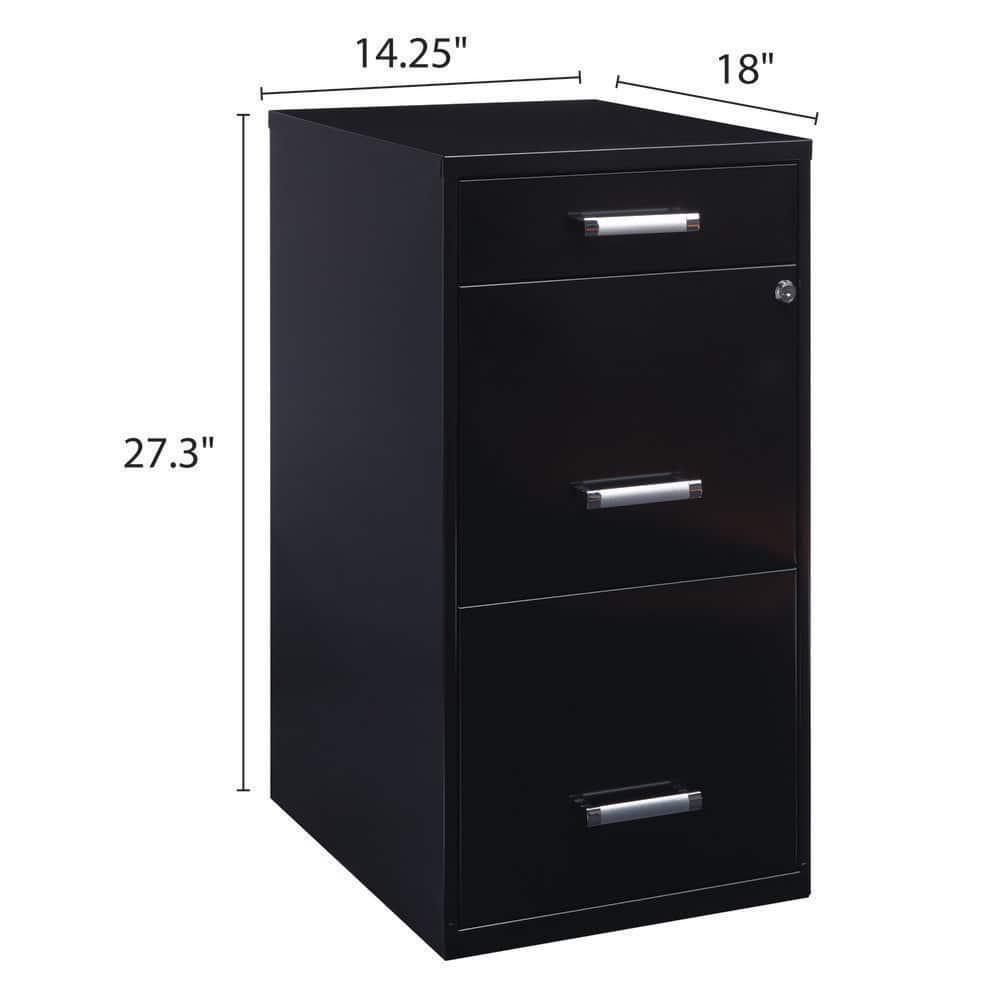 Width Pencil Drawer Vertical File Cabinet, Black