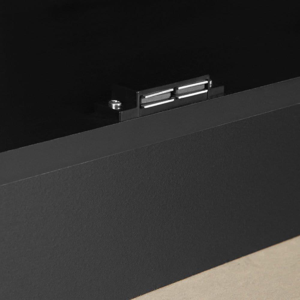 2 Door Morgan Storage Cabinet Pure Black - South Shore: Adjustable Shelf, Laminated Particle Board