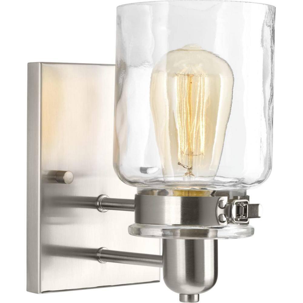 Progress Lighting Calhoun Collection 1-Light Bath & Vanity Wall Light, Brushed Nickel, Clear Glass Shade