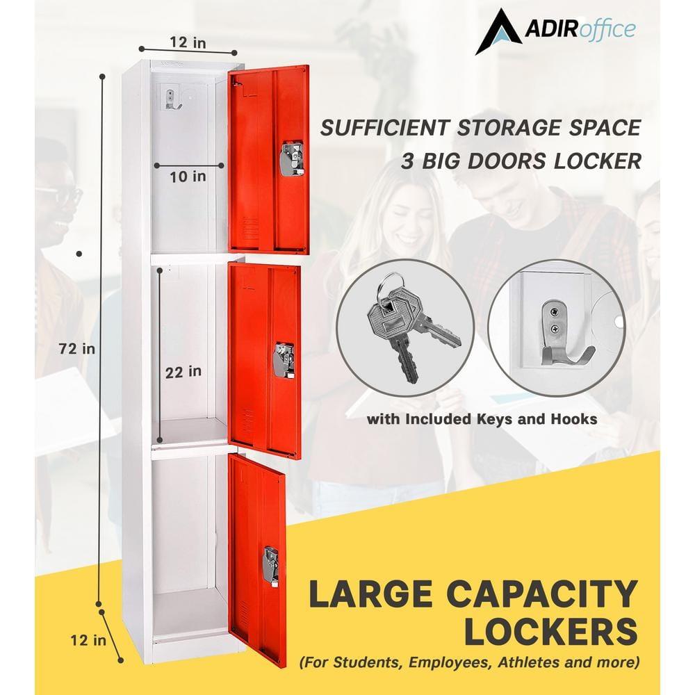 AdirOffice 3 - Tier 3 - Sections 12" Wide Storage Locker