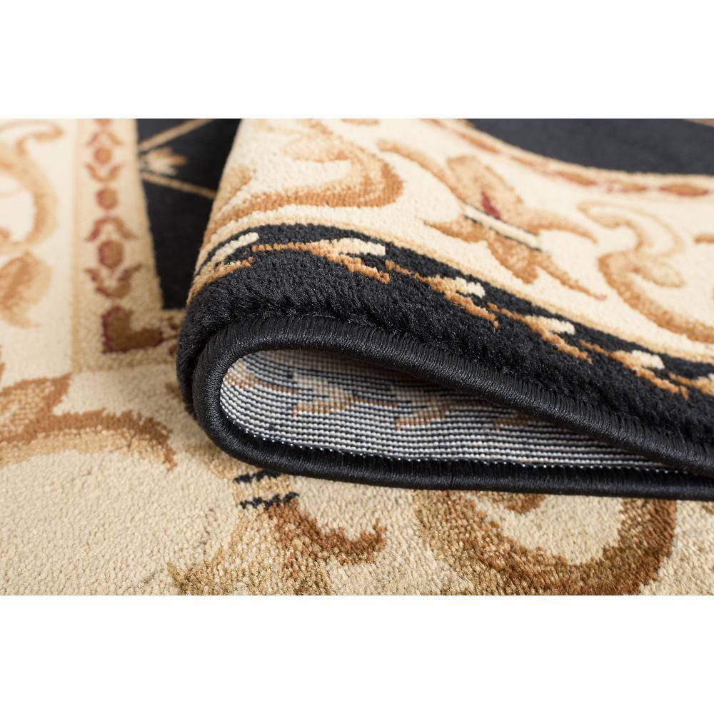 Tayse Sensation Area Rug SNS4883 Traditional Black Swirls Lines 2' 3" x 10' Rectangle