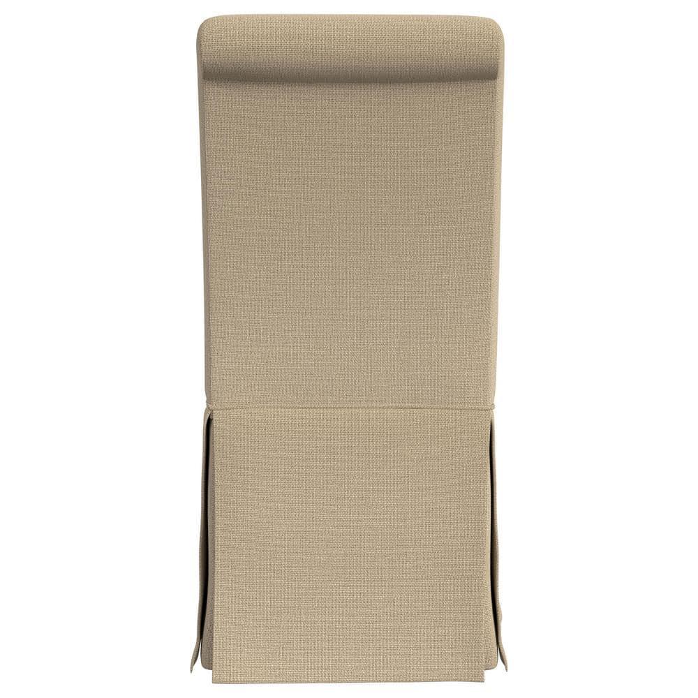 Coaster Shawna Fabric Upholstered Skirted Dining Chair in Khaki
