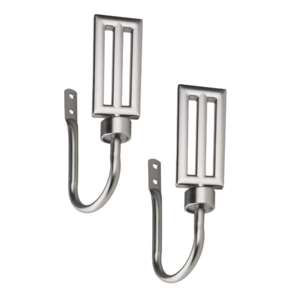 Sterling Decorative Satin Nickel Steel Hook Curtain Holdback (Set of 2)