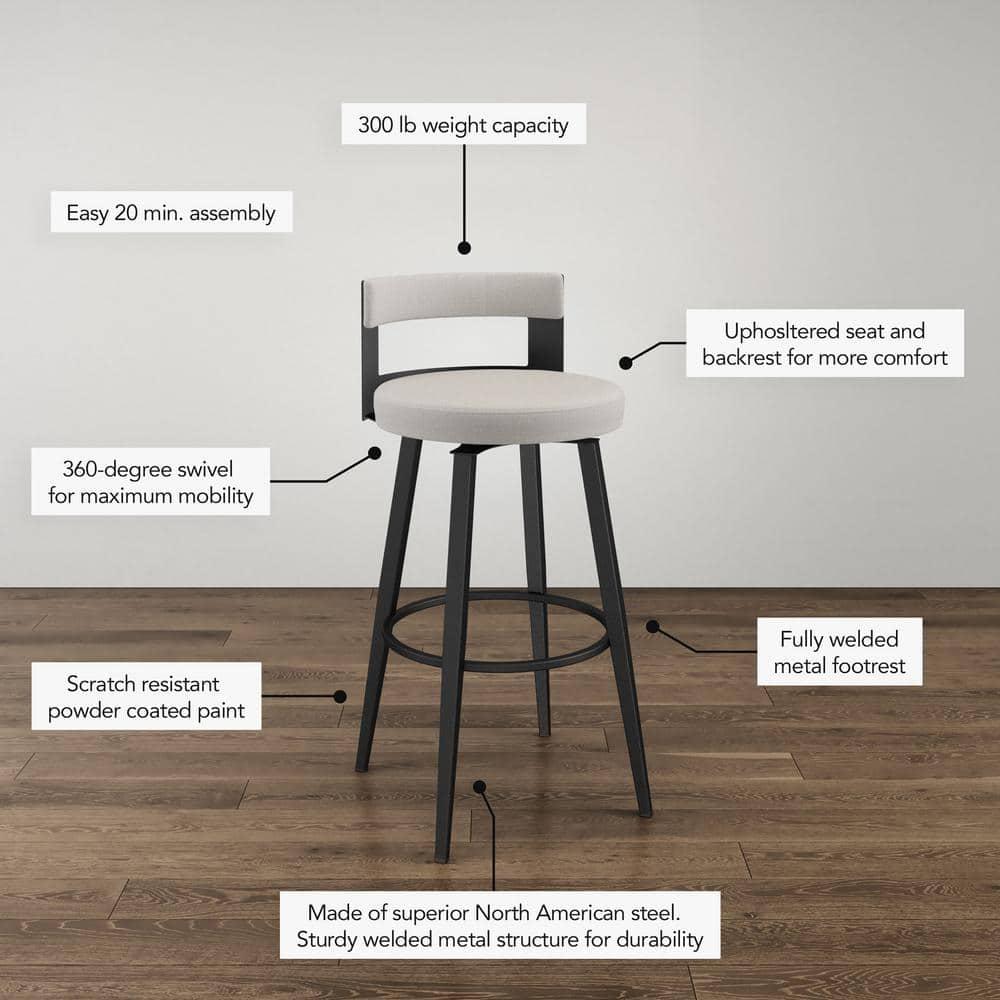 Amisco Paramont Upholstered Counter Height Barstool Gray