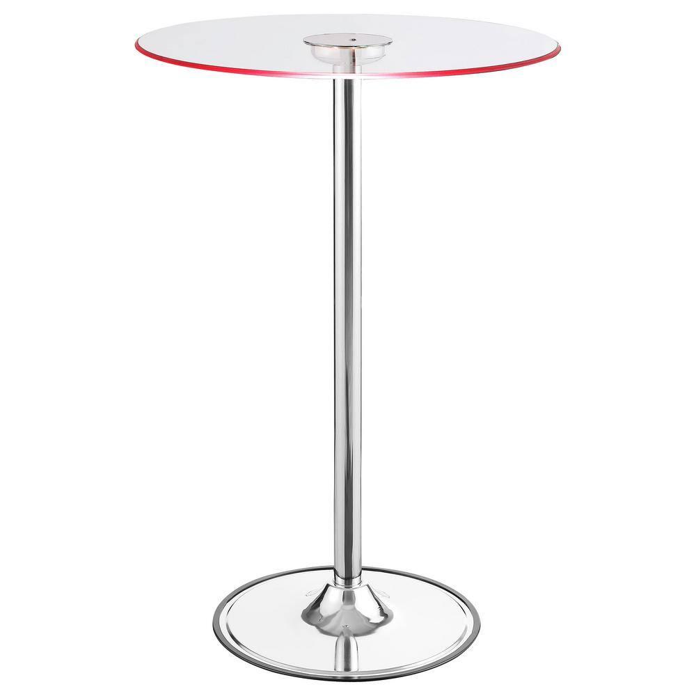 LED Bar Table Chrome and Clear