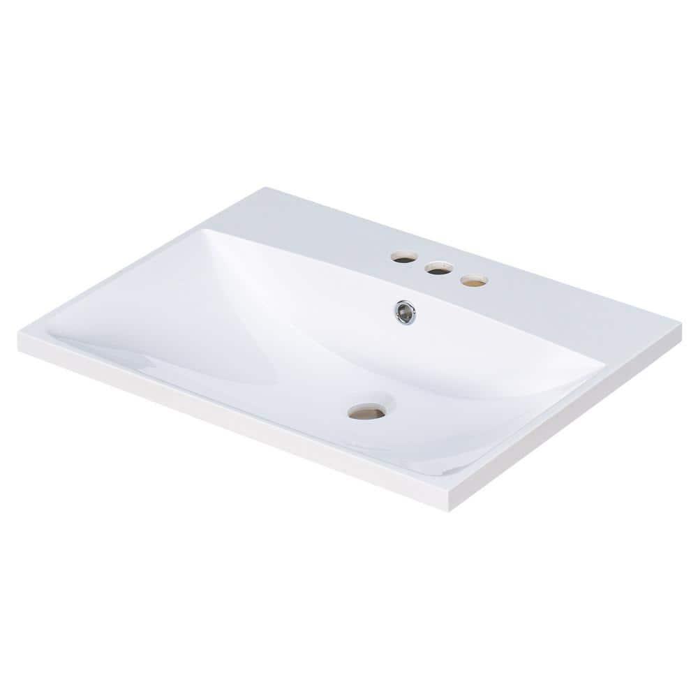 Wenty 18'' White Ceramic Rectangular Bathroom Sink