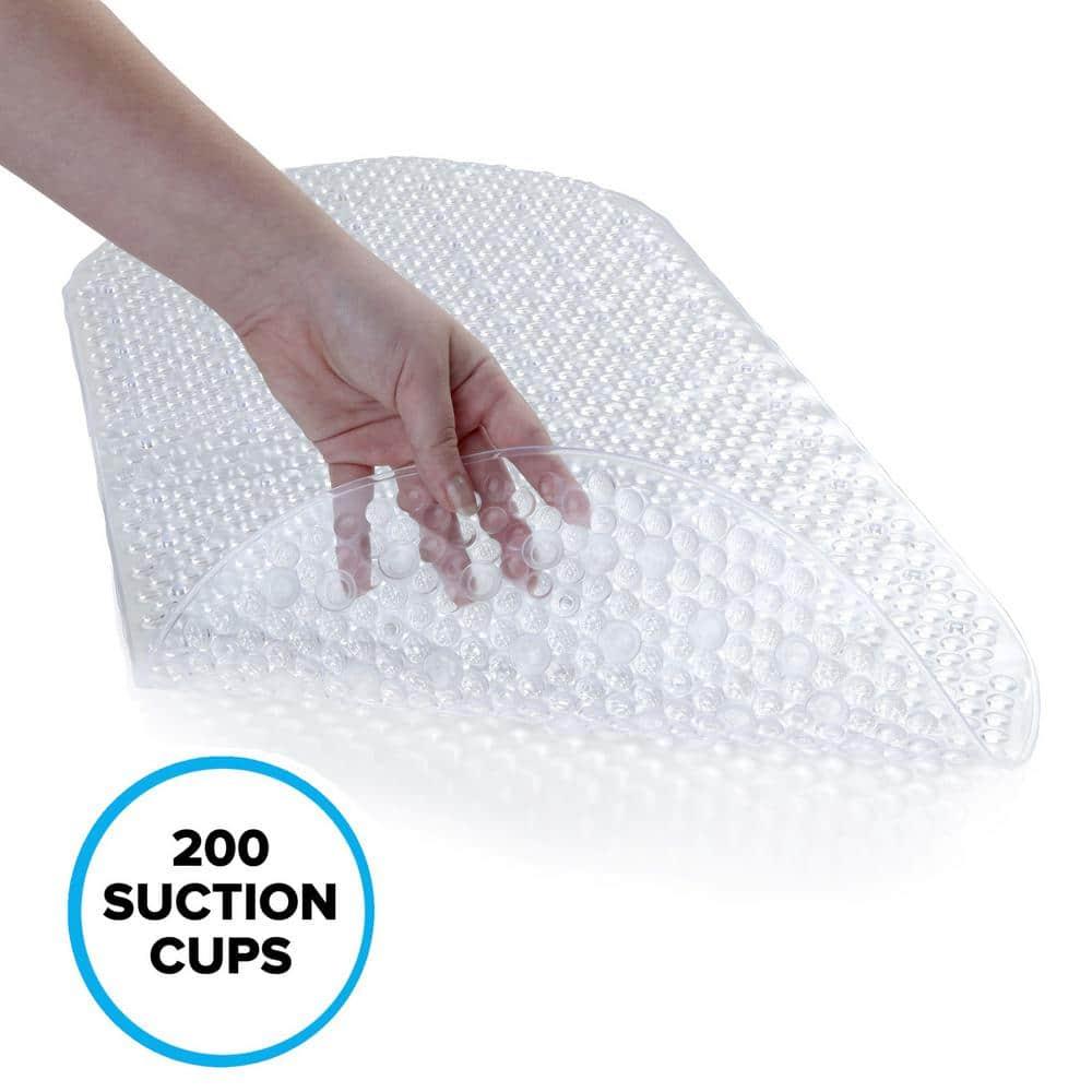 SlipX Solutions Clear Vinyl Non-Slip Bath Mats, 15" x 35"