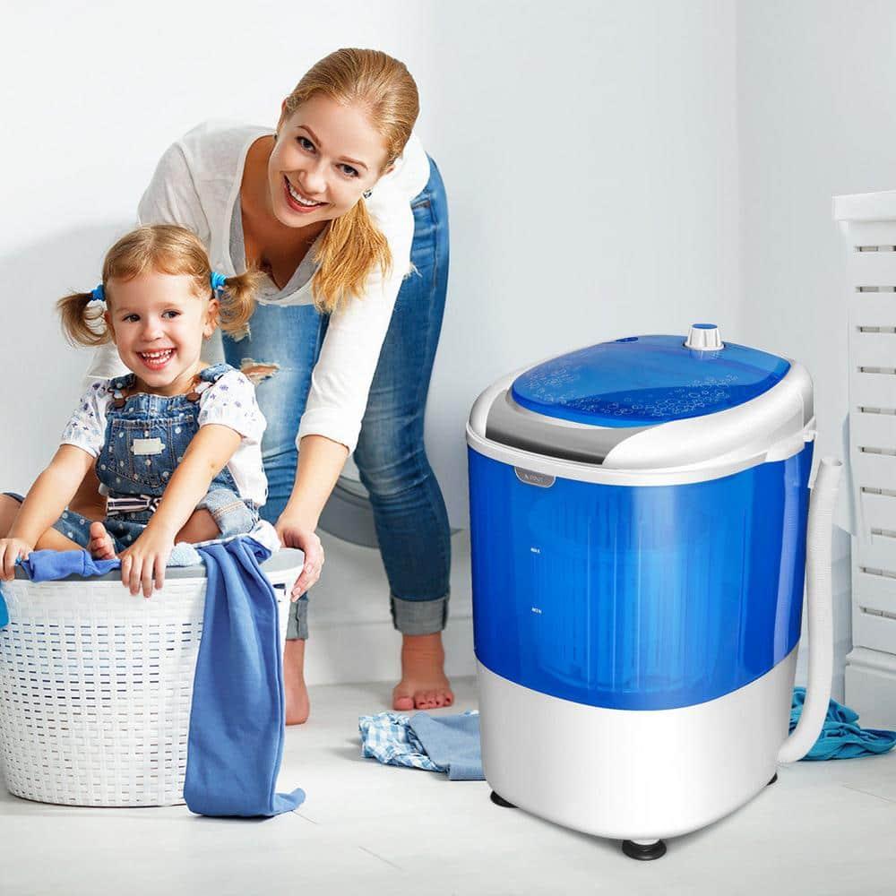 Costway 5.5lbs Portable Mini Compact Washing Machine Electric Laundry Spin Washer Dryer Blue