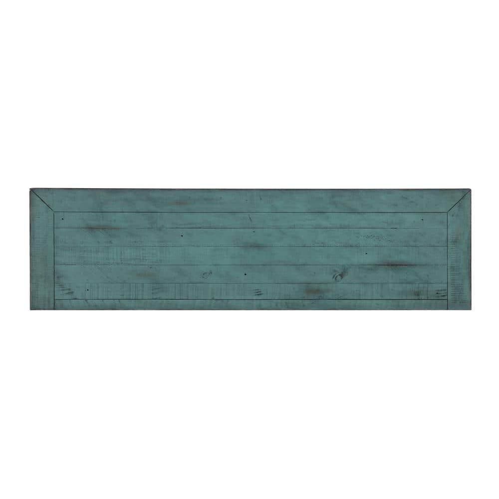 Martin Svensson Home Garden District Solid Wood TV Stand for TVs up to 70", Rustic Turquoise