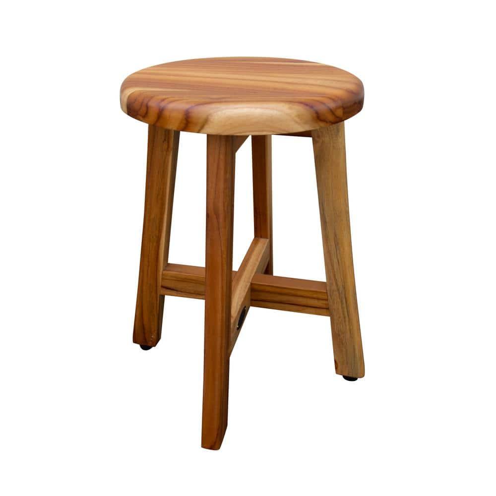 EcoDecors Shoji Teak Shower Stool 18" High Solid Teak Wood Shower Stool/Seat in Earthy Teak & Reviews | Wayfair