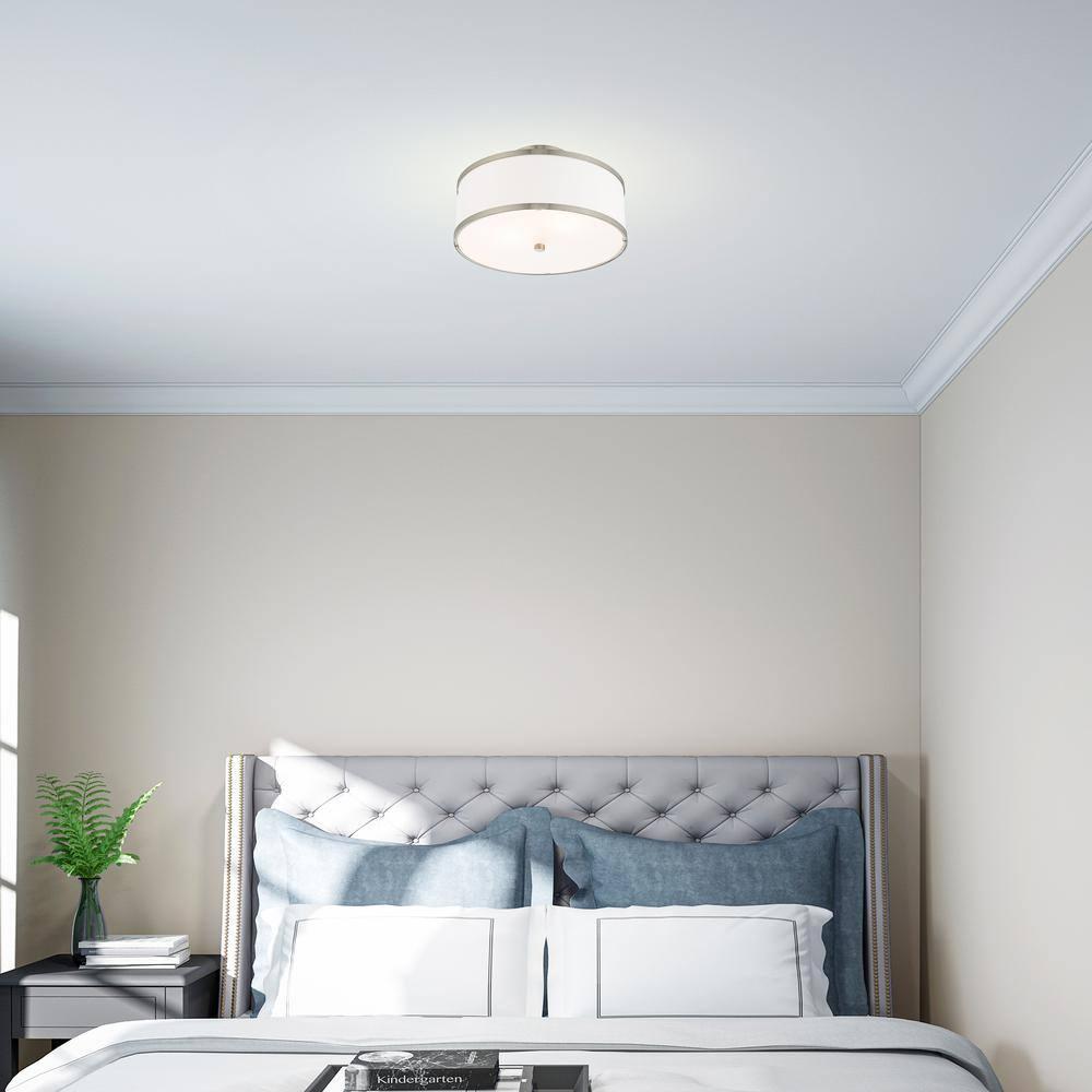 Livex Lighting Park Ridge 2 - Light Semi-Flush Mount in  Brushed Nickel