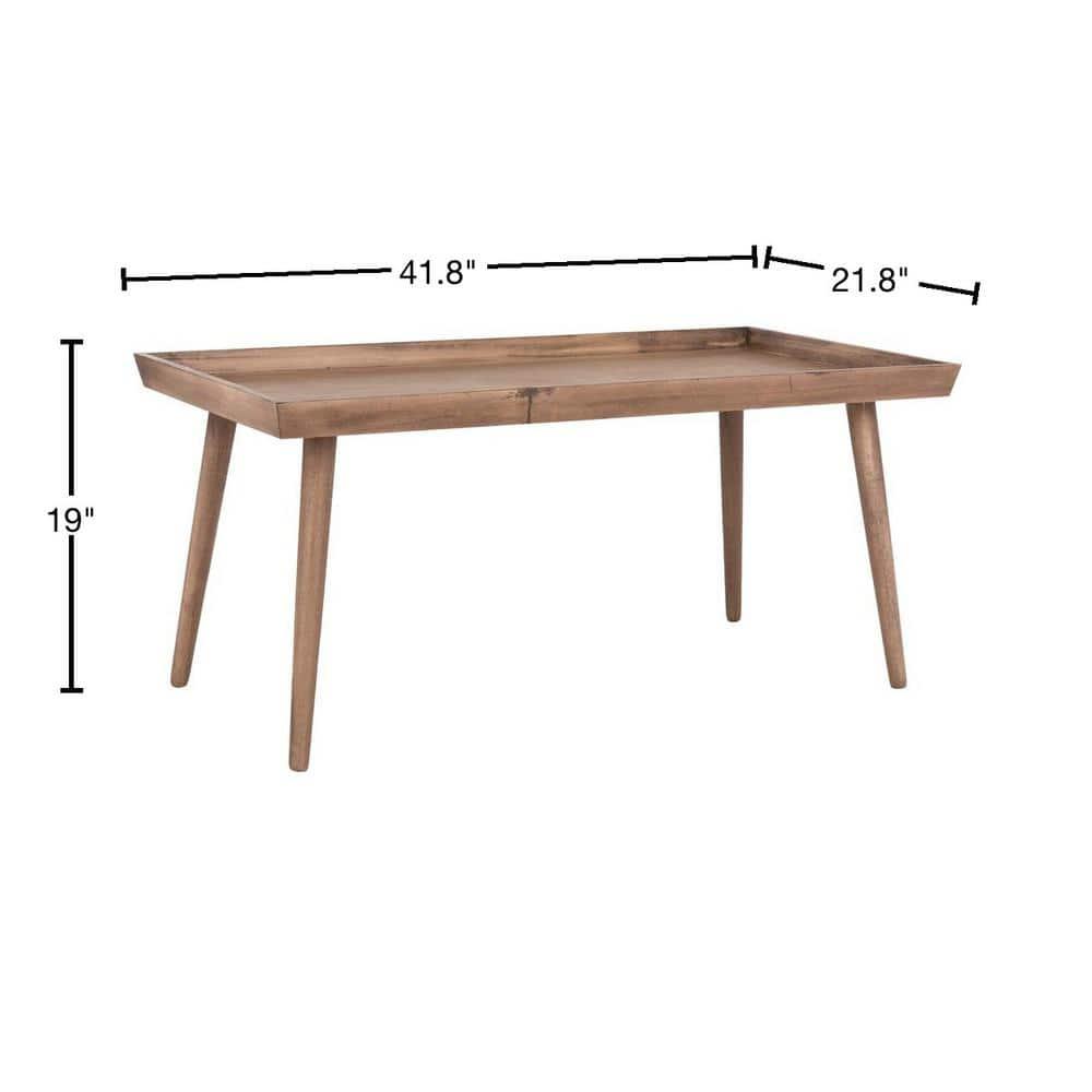 Nonie Coffee Table With Tray - Light Brown - Safavieh