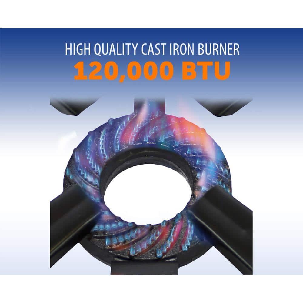 Flame King Portable Gas Stove, Single Burner Propane Stove with QCC1 Type-1 Valve, 120K BTU, 9 lbs