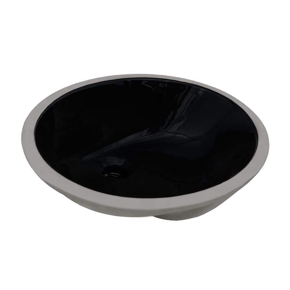 Ruvati 16 x 13 inch Undermount Bathroom Sink Oval Porcelain Ceramic with Overflow