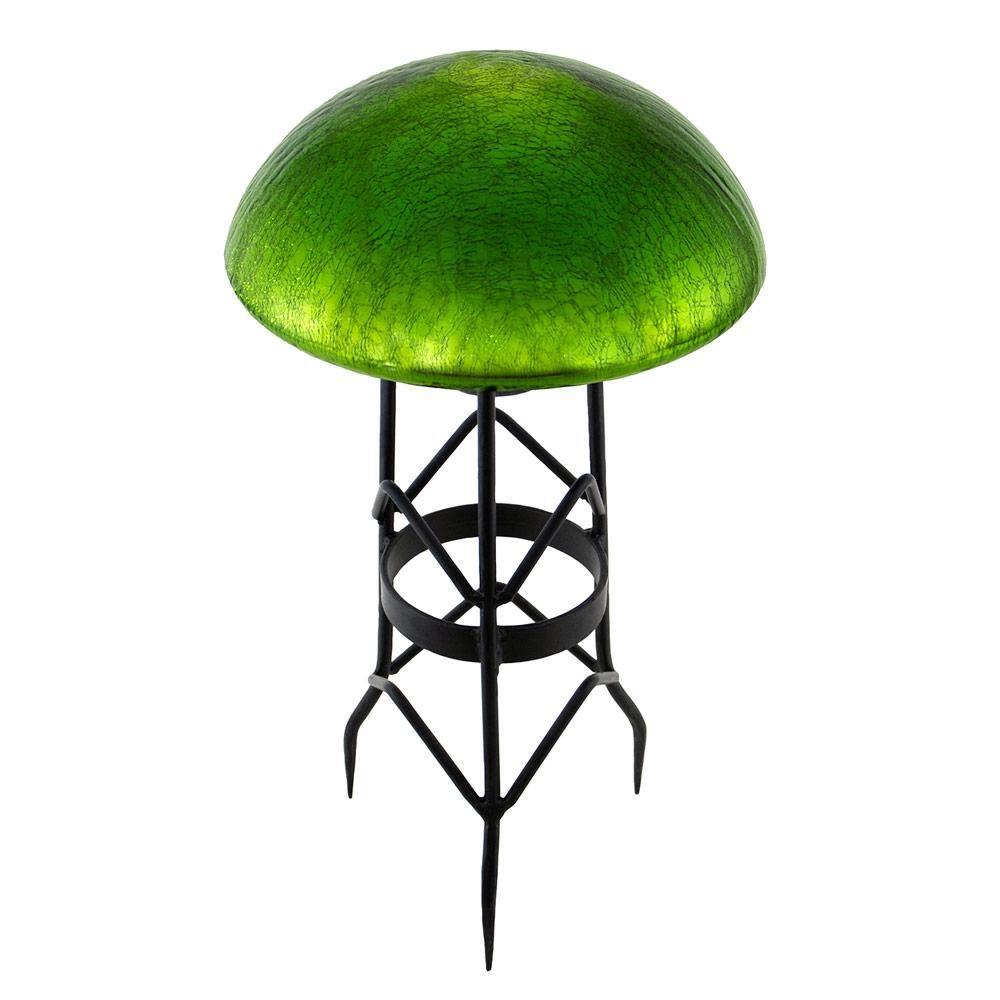 Achla Designs Crackle Glass Garden Toadstool Gazing Ball, Fern Green